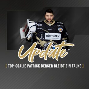 Top-Goalie Patrick Berger hütet weiterhin das Falken-Tor / Verteidiger Malte Krenzlin verlängert